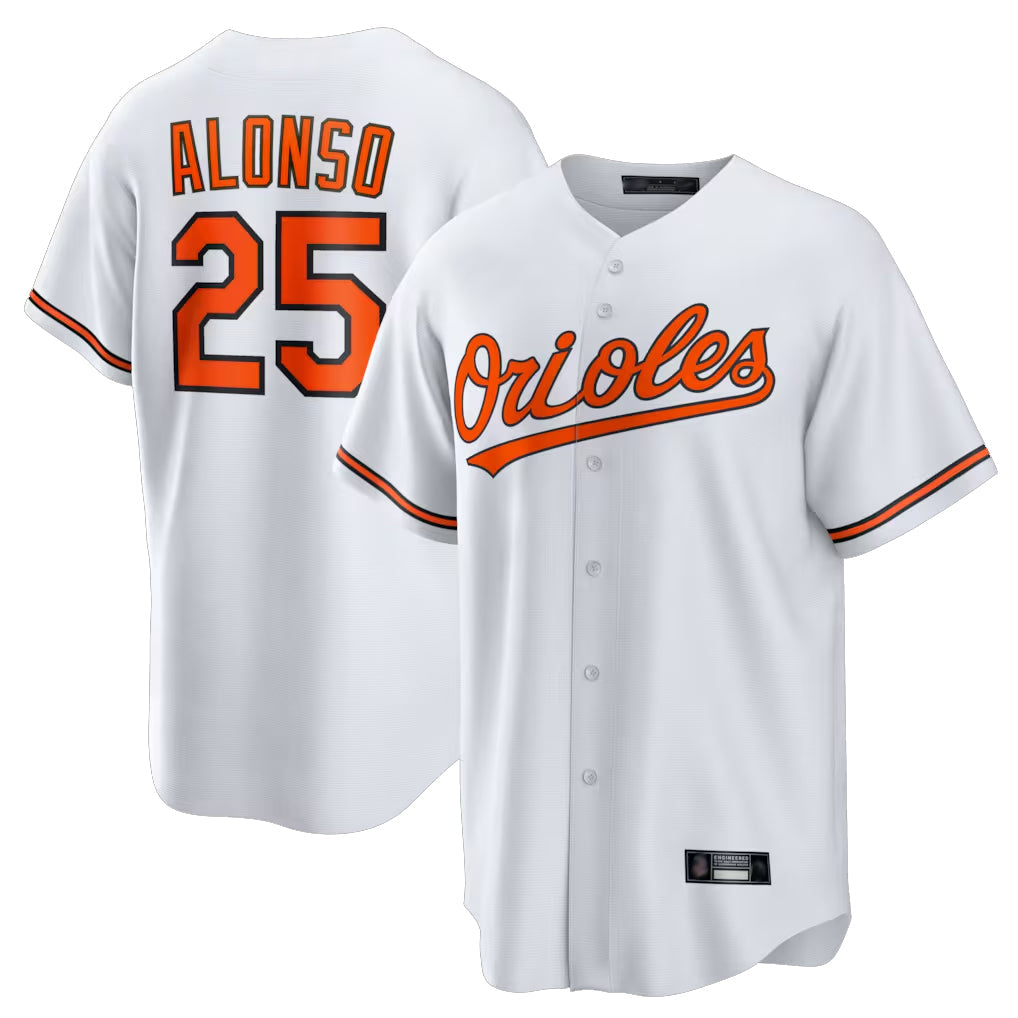Pouc B.Orioles #25 Pete Alonso Player White Home Game Stitched Jerseys