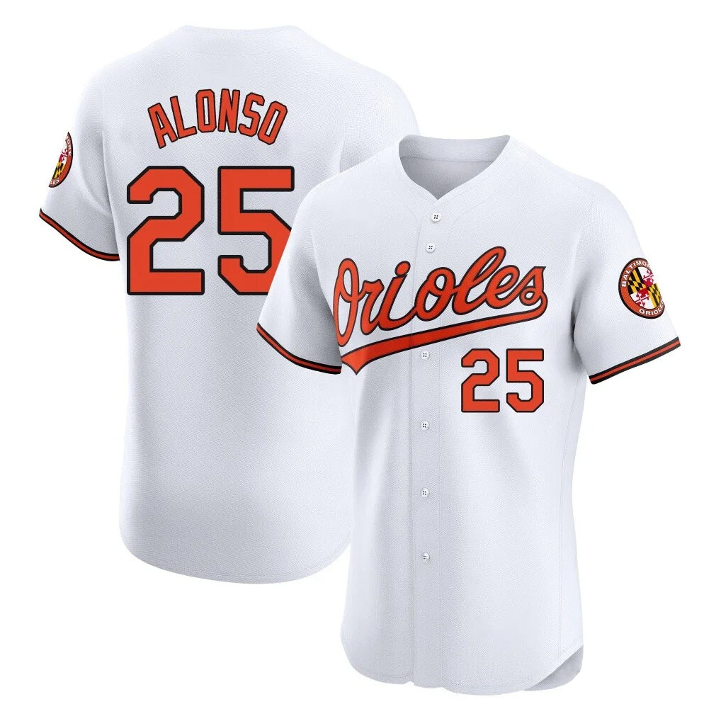 Pouc B.Orioles #25 Pete Alonso Player White Limited Elite Home Game Stitched Jerseys