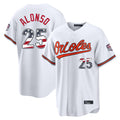 Pouc B.Orioles #25 Pete Alonso Player White USA 250 Fourth of July Home Game Stitched Jerseys