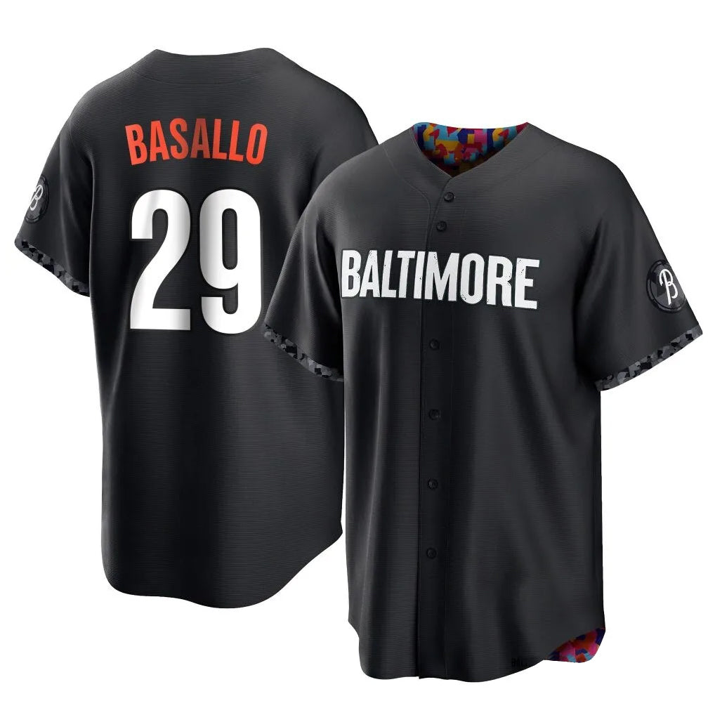 Pouc B.Orioles #29 Samuel Basallo Player Black City Connect Home Game Stitched Jerseys