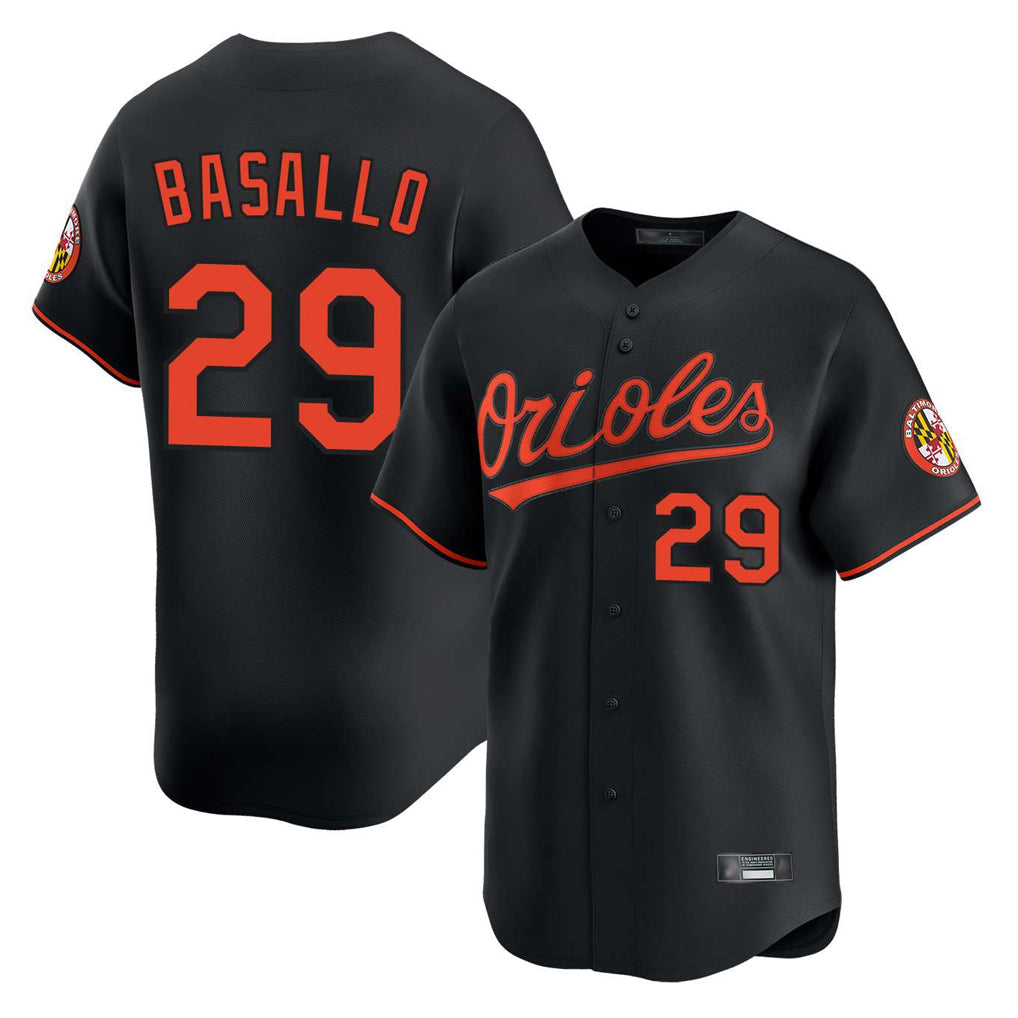 Pouc B.Orioles #29 Samuel Basallo Player Black Limited Home Game Stitched Jerseys
