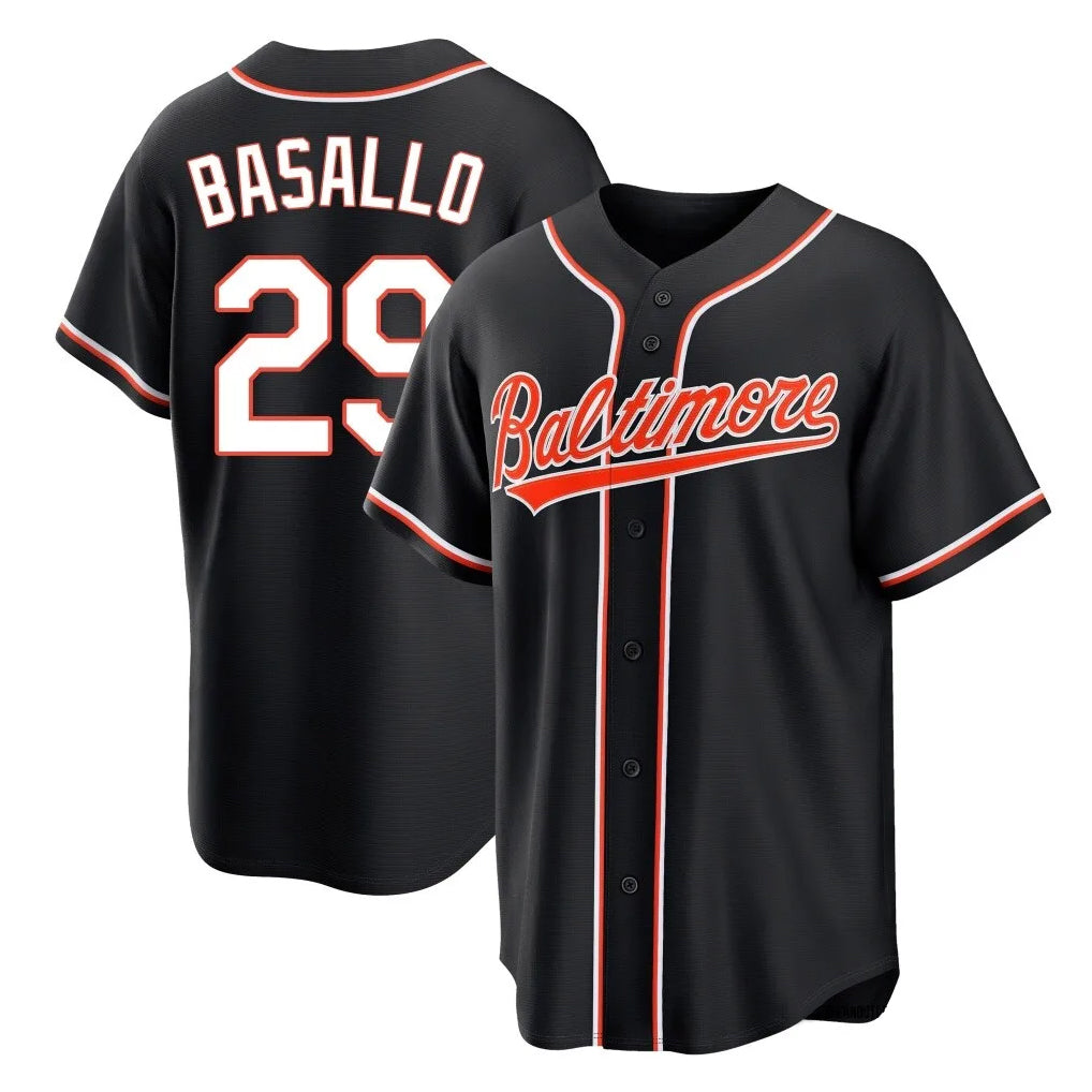 Pouc B.Orioles #29 Samuel Basallo Player Black Out Home Game Stitched Jerseys