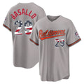 Pouc B.Orioles #29 Samuel Basallo Player Gray USA 250 Fourth of July Home Game Stitched Jerseys