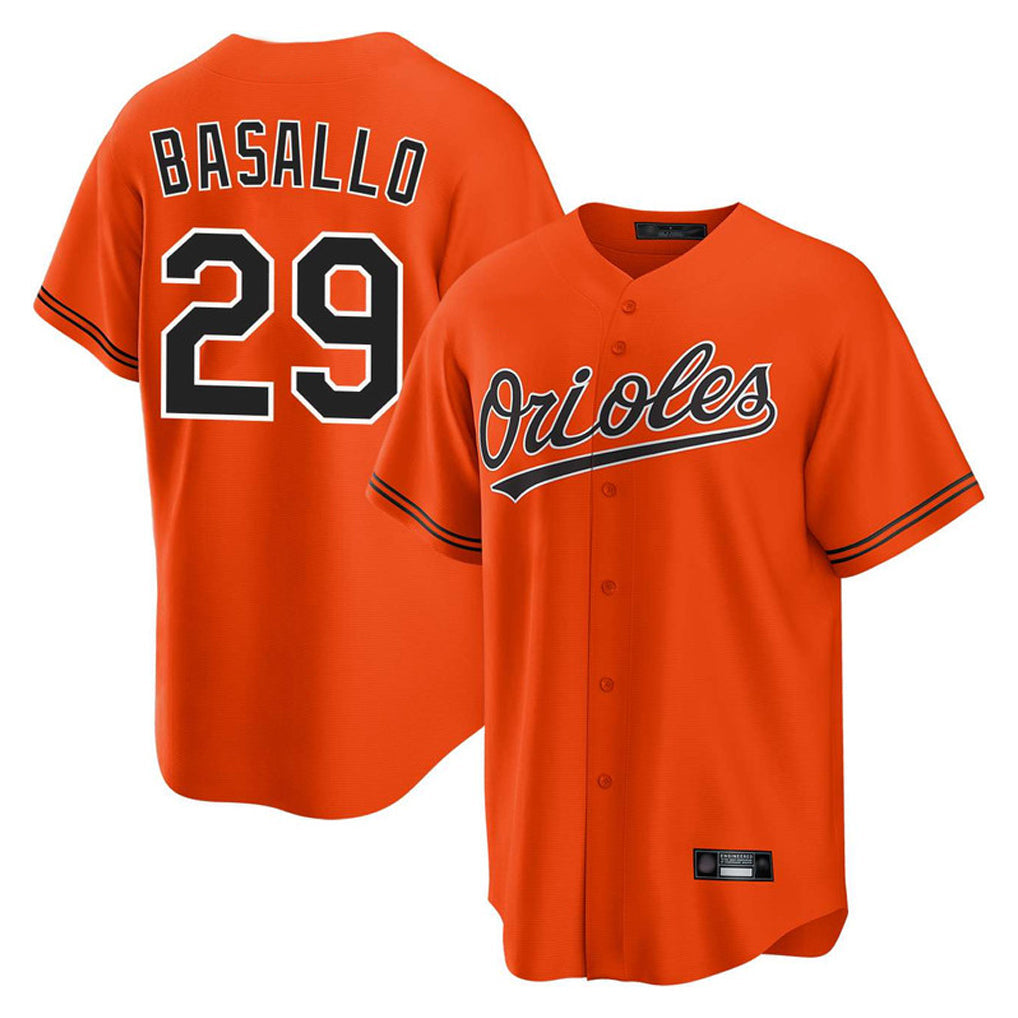 Pouc B.Orioles #29 Samuel Basallo Player Orange Home Game Stitched Jerseys