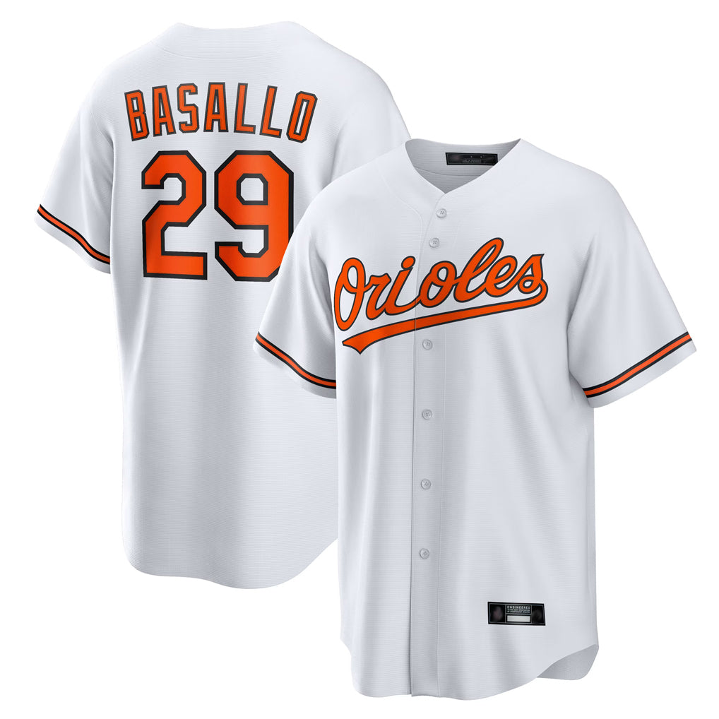 Pouc B.Orioles #29 Samuel Basallo Player White Home Game Stitched Jerseys