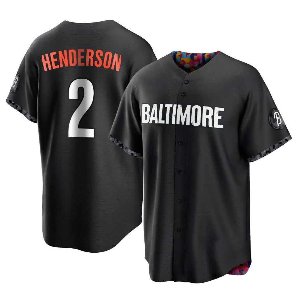 Pouc B.Orioles #2 Gunnar Henderson Player Black City Connect Home Game Stitched Jerseys