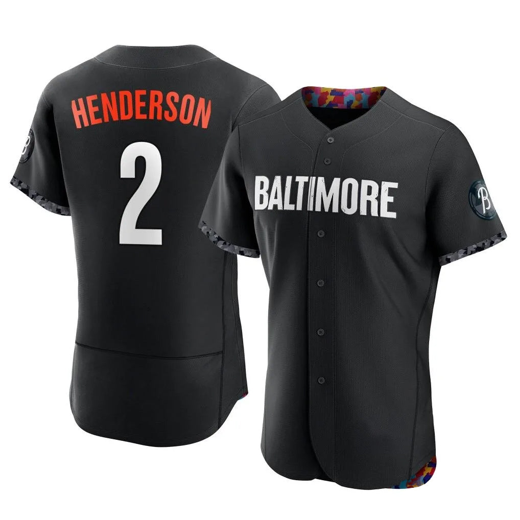 Pouc B.Orioles #2 Gunnar Henderson Player Black City Connect Limited Elite Home Game Stitched Jerseys