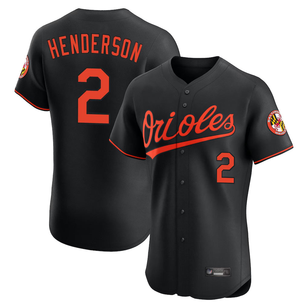 Pouc B.Orioles #2 Gunnar Henderson Player Black Limited Elite Home Game Stitched Jerseys