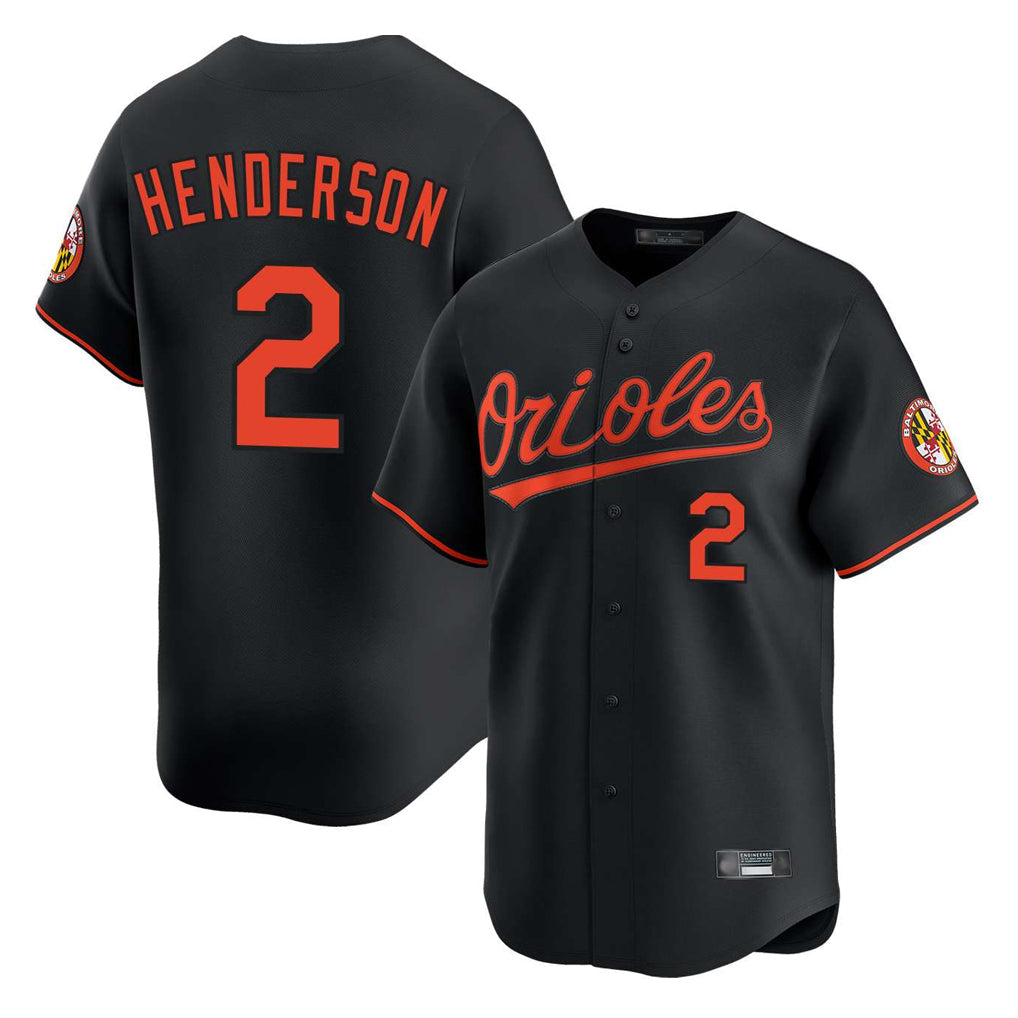 Pouc B.Orioles #2 Gunnar Henderson Player Black Limited Home Game Stitched Jerseys
