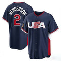 Pouc B.Orioles #2 Gunnar Henderson Player Navy USA 2026 World Classic Home Game Stitched Jerseys