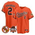 Pouc B.Orioles #2 Gunnar Henderson Player Orange 30th Anniversary of 2131 Home Game Stitched Jerseys