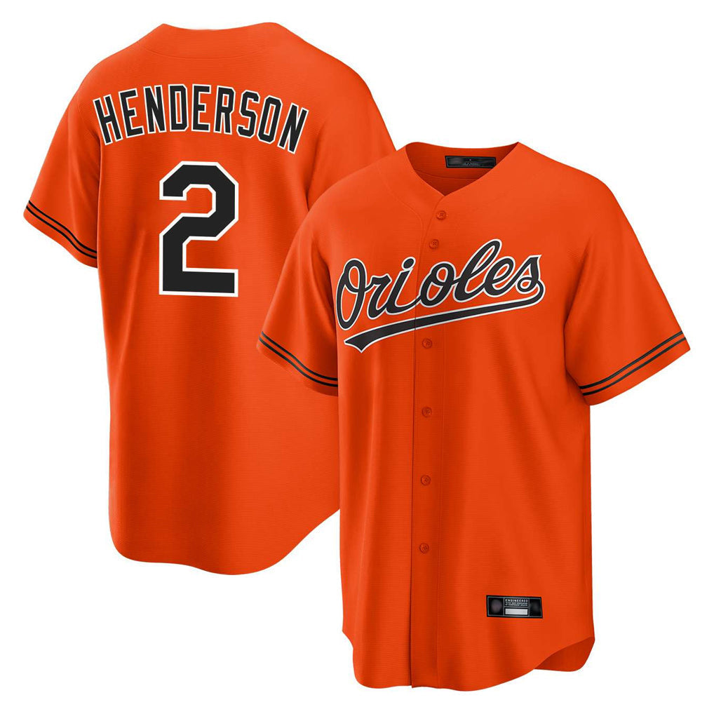Pouc B.Orioles #2 Gunnar Henderson Player Orange Home Game Stitched Jerseys
