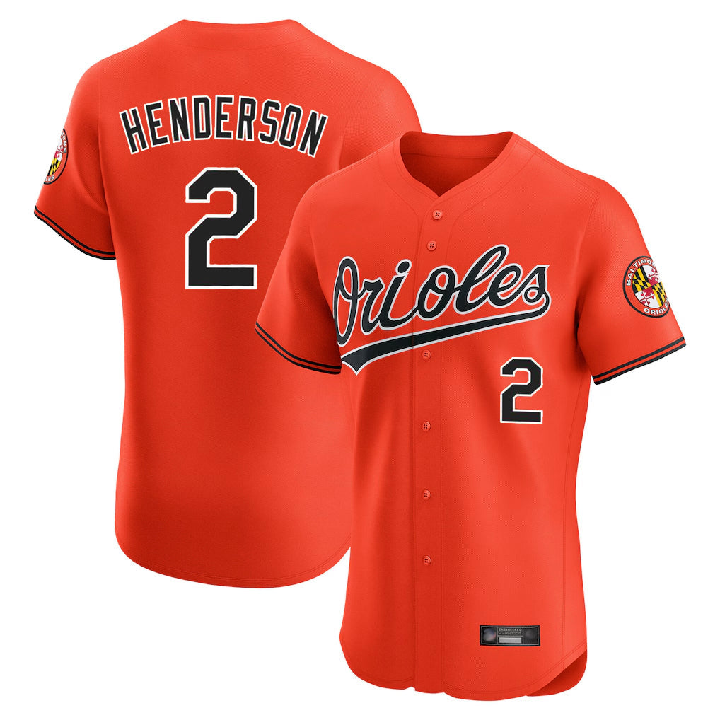 Pouc B.Orioles #2 Gunnar Henderson Player Orange Limited Elite Home Game Stitched Jerseys