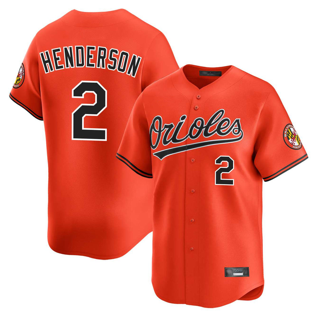 Pouc B.Orioles #2 Gunnar Henderson Player Orange Limited Home Game Stitched Jerseys