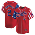 Pouc B.Orioles #2 Gunnar Henderson Player Red Independence Day Vapor Premier Limited Home Game Stitched Jerseys