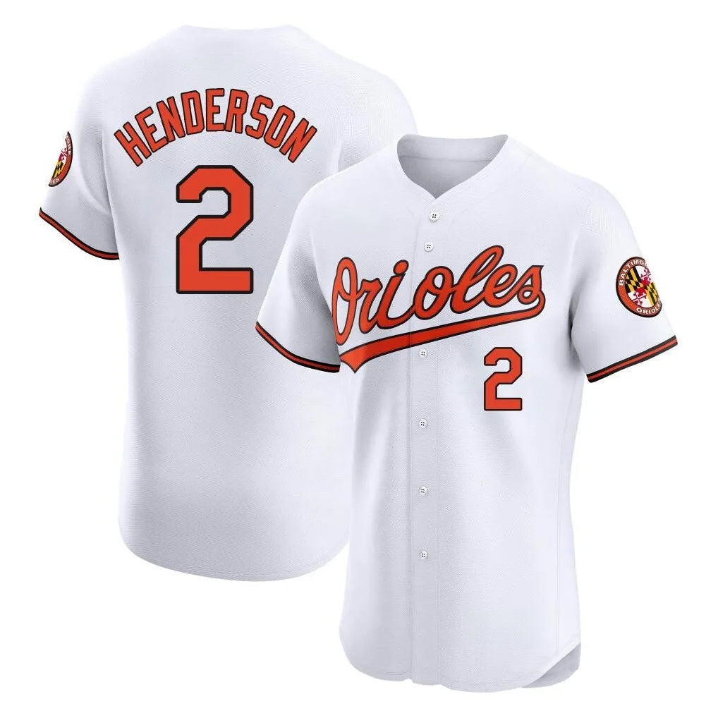 Pouc B.Orioles #2 Gunnar Henderson Player White Limited Elite Home Game Stitched Jerseys