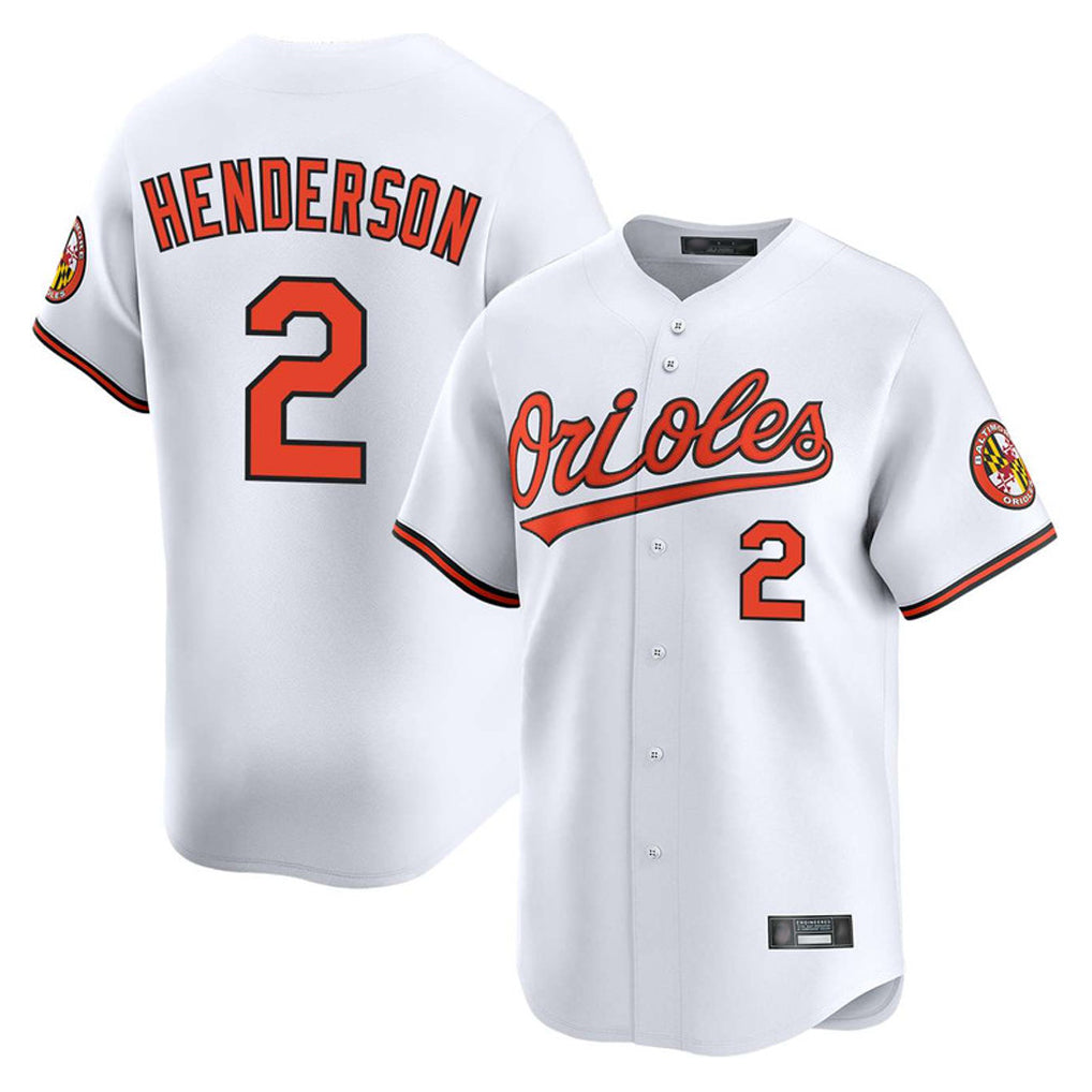 Pouc B.Orioles #2 Gunnar Henderson Player White Limited Home Game Stitched Jerseys