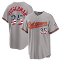 Pouc B.Orioles #35 Adley Rutschman Gray USA 250 Fourth of July Road Stadium Jersey