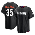 Pouc B.Orioles #35 Adley Rutschman Player Black City Connect Home Game Stitched Jerseys