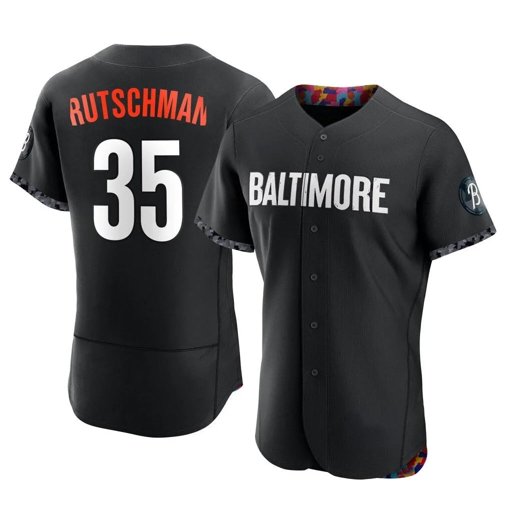 Pouc B.Orioles #35 Adley Rutschman Black City Connect Limited Elite Home Game Stitched Jerseys