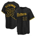 Pouc B.Orioles #35 Adley Rutschman Black Snake Skin City Home Game Stitched Jerseys
