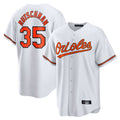 Pouc B.Orioles #35 Adley Rutschman Player White Home Game Stitched Jerseys
