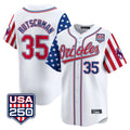 Pouc B.Orioles #35 Adley Rutschman White USA 250 Independence Day Vapor Premier Home Game Stitched Jerseys