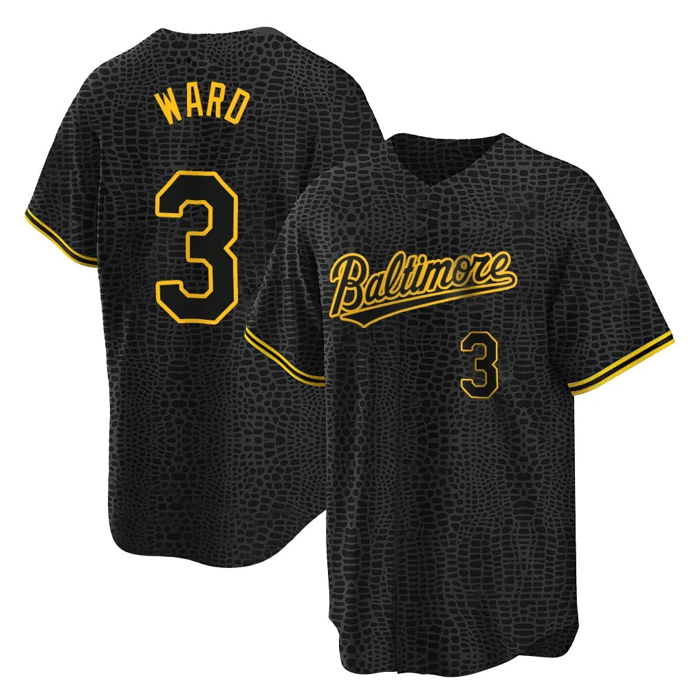 Pouc B.Orioles #3 Taylor Ward Player Black Snake Skin City Home Game Stitched Jerseys