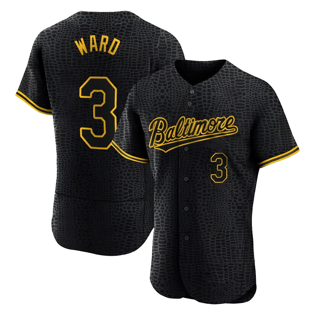 Pouc B.Orioles #3 Taylor Ward Player Black Snake Skin City Limited Elite Home Stitched Jerseys