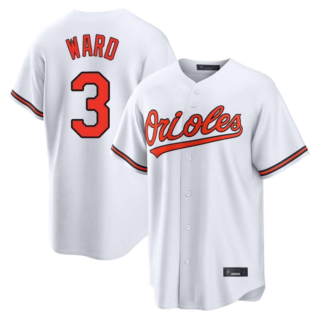 Pouc B.Orioles #3 Taylor Ward Player White Home Game Stitched Jerseys