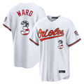 Pouc B.Orioles #3 Taylor Ward Player White USA 250 Fourth of July Home Game Stitched Jerseys