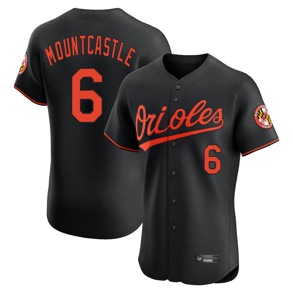 Pouc B.Orioles #6 Ryan Mountcastle Player Black Limited Elite Home Game Stitched Jerseys