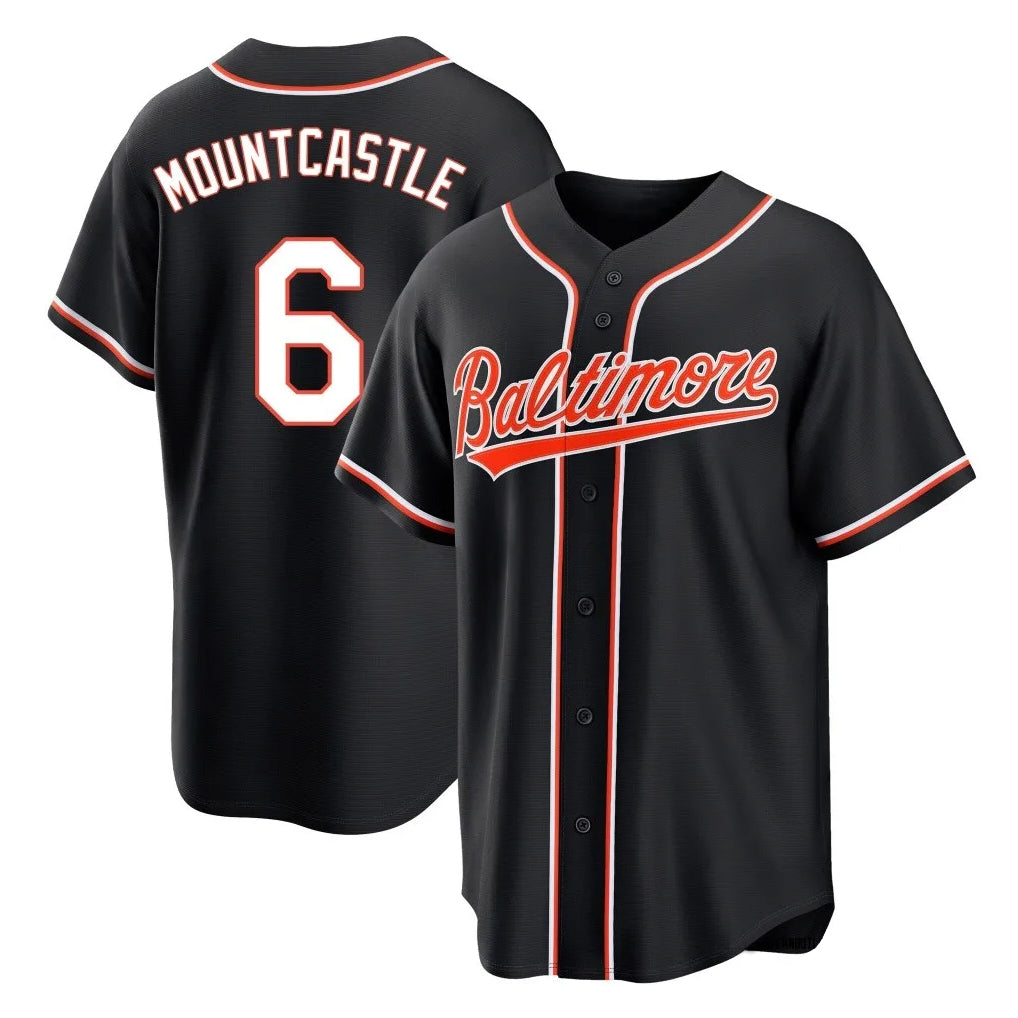 Pouc B.Orioles #6 Ryan Mountcastle Player Black Out Home Game Stitched Jerseys