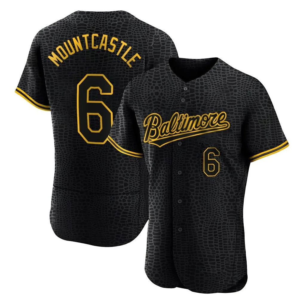Pouc B.Orioles #6 Ryan Mountcastle Player Black Snake Skin City Limited Elite Home Stitched Jerseys