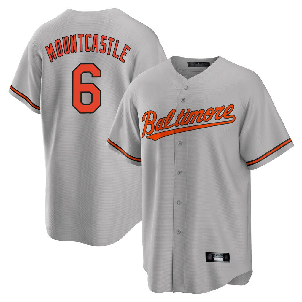 Pouc B.Orioles #6 Ryan Mountcastle Player Gray Home Game Stitched Jerseys