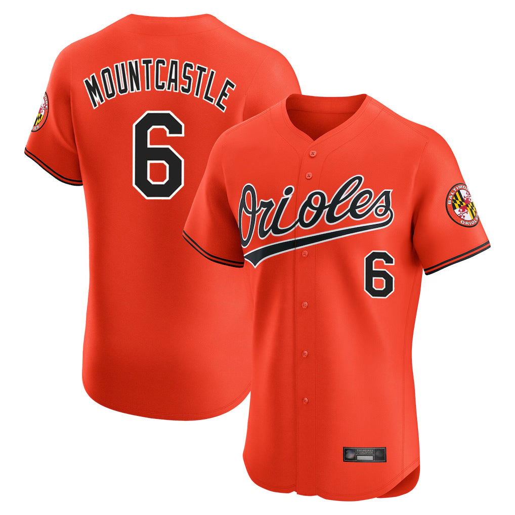 Pouc B.Orioles #6 Ryan Mountcastle Player Orange Limited Elite Home Game Stitched Jerseys