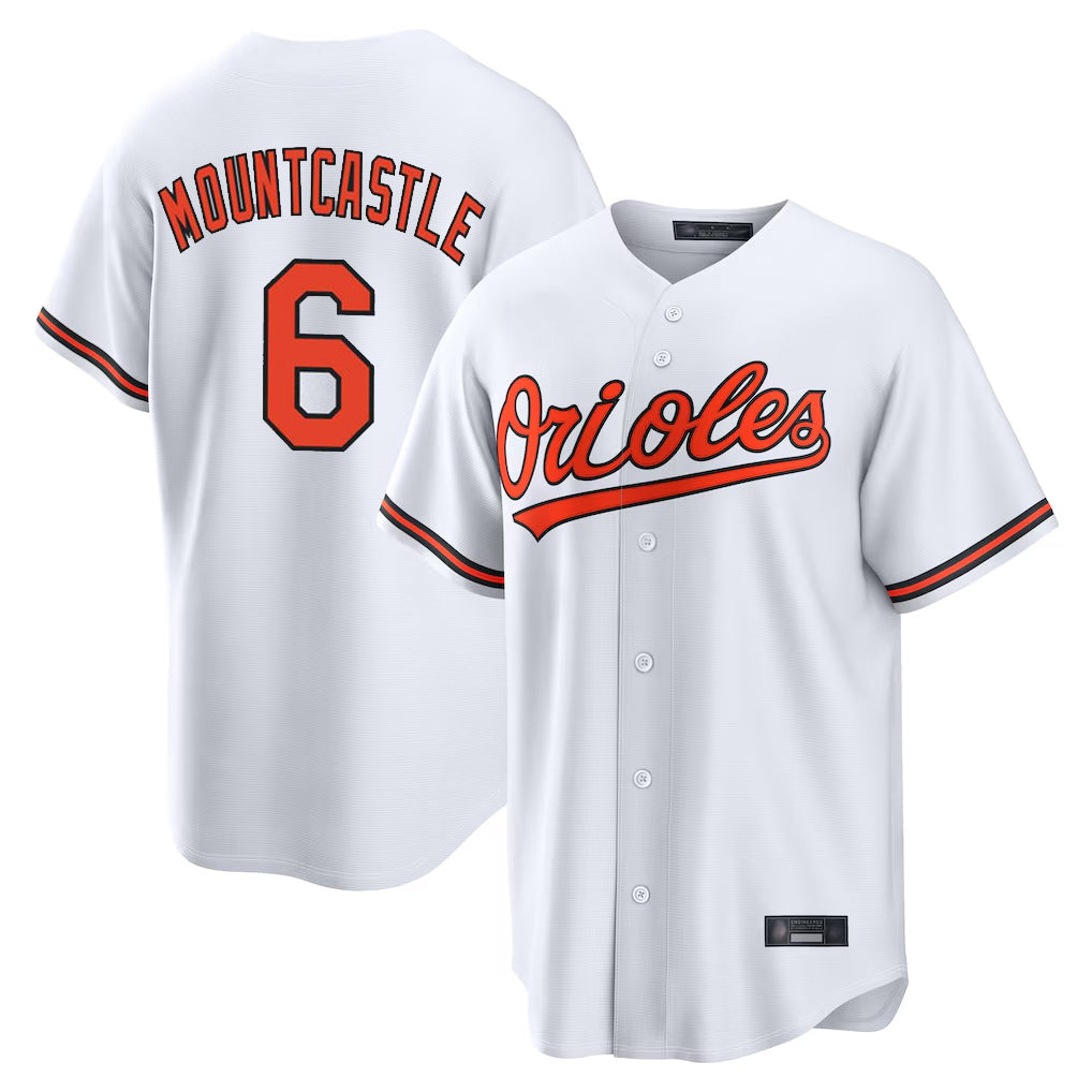 Pouc B.Orioles #6 Ryan Mountcastle Player White Home Game Stitched Jerseys