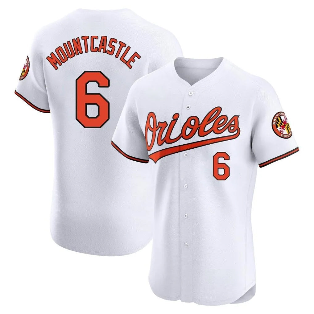 Pouc B.Orioles #6 Ryan Mountcastle Player White Limited Elite Home Game Stitched Jerseys