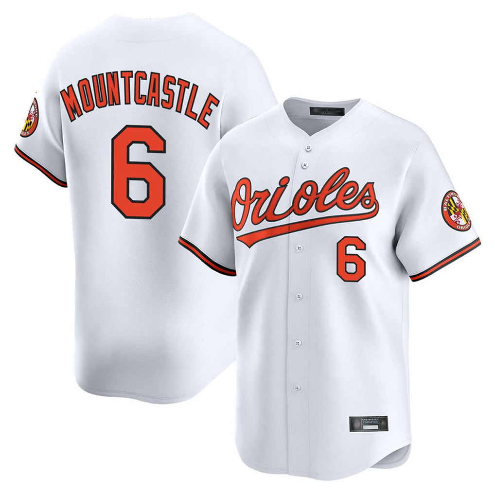 Pouc B.Orioles #6 Ryan Mountcastle Player White Limited Home Game Stitched Jerseys