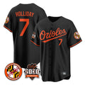 Pouc B.Orioles #7 Jackson Holliday Player Black 30th Anniversary of 2131 Home Game Stitched Jerseys
