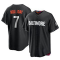 Pouc B.Orioles #7 Jackson Holliday Player Black City Connect Home Game Stitched Jerseys