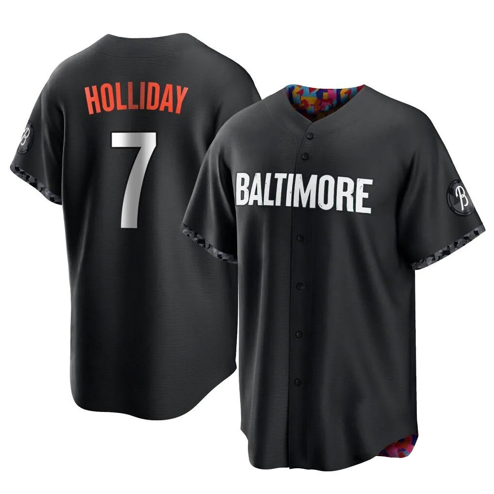 Pouc B.Orioles #7 Jackson Holliday Player Black City Connect Home Game Stitched Jerseys