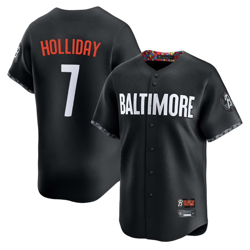 Pouc B.Orioles #7 Jackson Holliday Player Black City Connect Limited Home Game Stitched Jerseys
