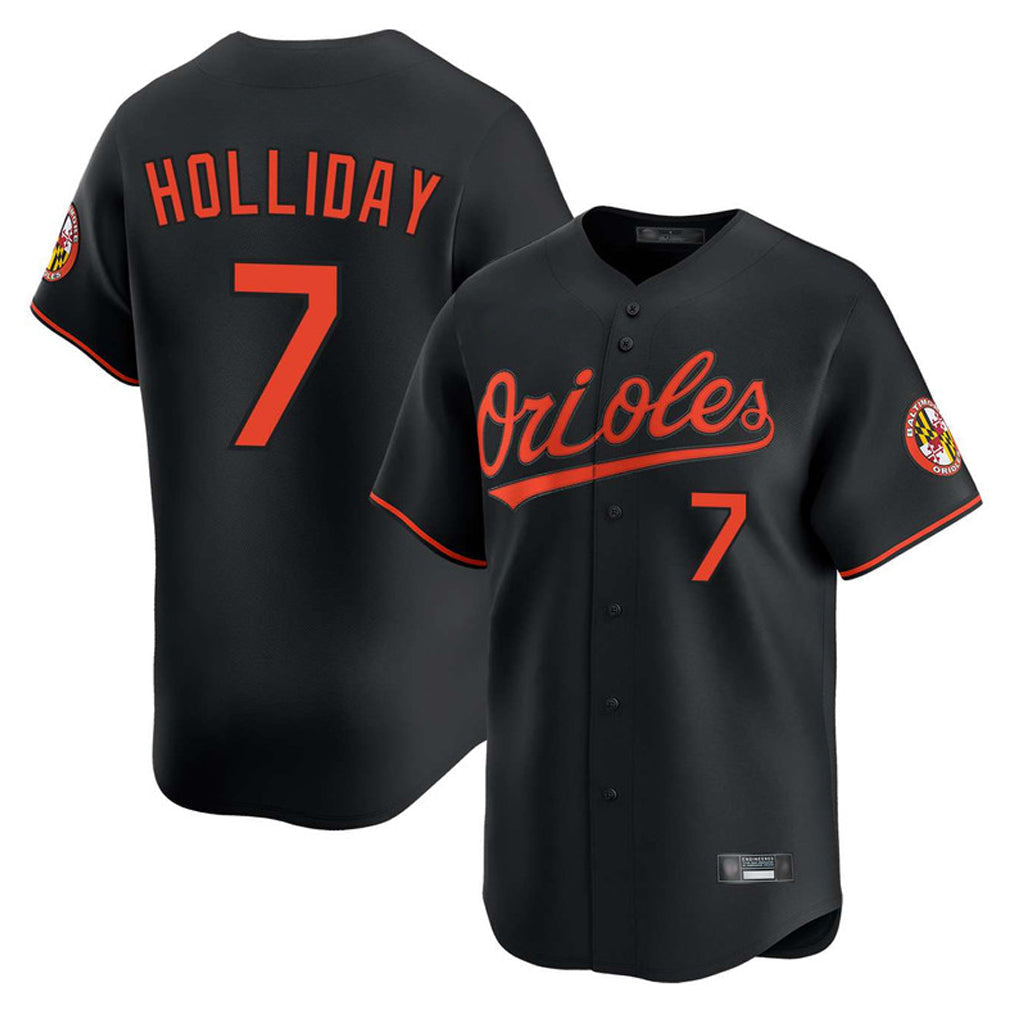 Pouc B.Orioles #7 Jackson Holliday Player Black Limited Home Game Stitched Jerseys