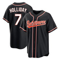 Pouc B.Orioles #7 Jackson Holliday Player Black Out Home Game Stitched Jerseys