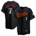 Pouc B.Orioles #7 Jackson Holliday Player Black USA 250 Fourth of July Home Game Stitched Jerseys