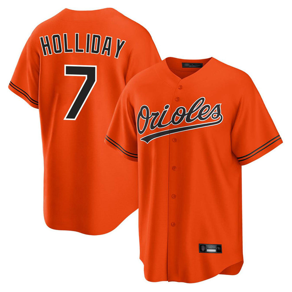 Pouc B.Orioles #7 Jackson Holliday Player Orange Home Game Stitched Jerseys