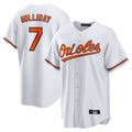 Pouc B.Orioles #7 Jackson Holliday Player White Home Game Stitched Jerseys