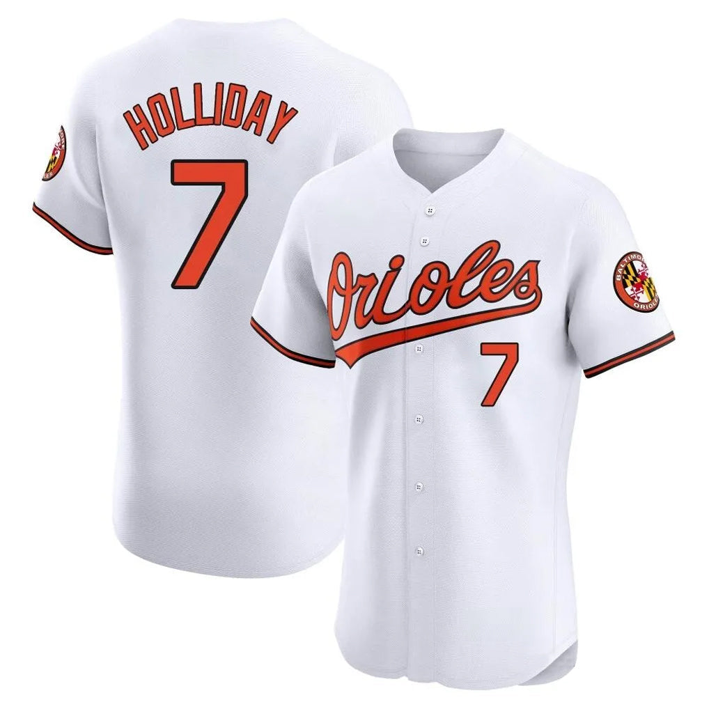 Pouc B.Orioles #7 Jackson Holliday Player White Limited Elite Home Game Stitched Jerseys