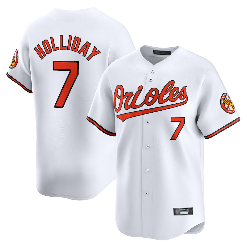 Pouc B.Orioles #7 Jackson Holliday Player White Limited Home Game Stitched Jerseys